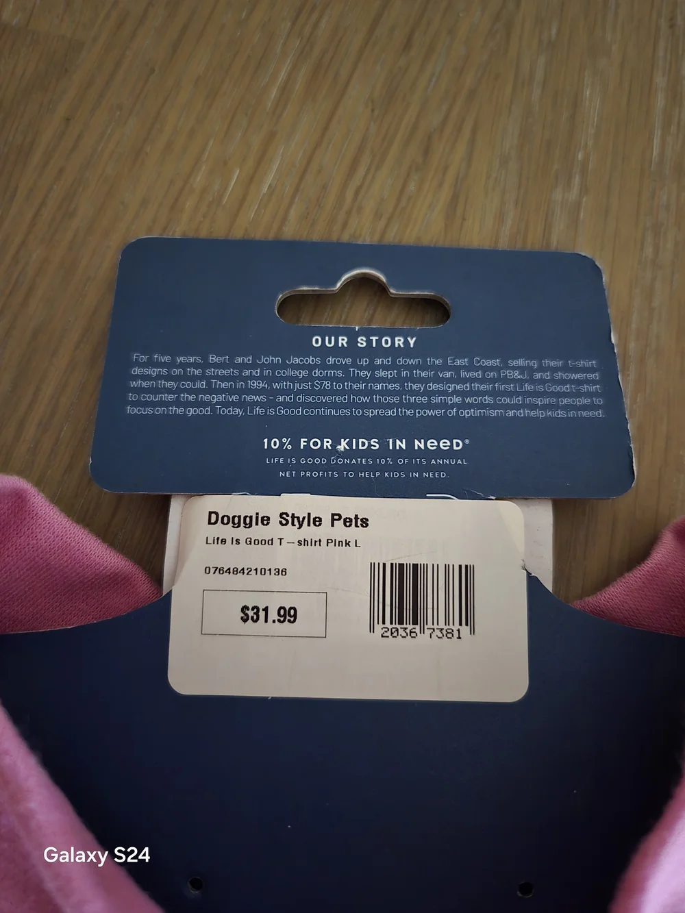Life Is Good Pink Daisy Pet Tee Sz L New Fit 20-40 Lb Dog